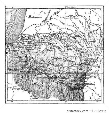 Department of Basses-Pyrenees or Pyr**n**es-Atlantiques, vintage e Department of Basses-Pyrenees or Pyr**n**es-Atlantiques, vintage e 12812934