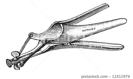 Speculum three valves. vintage engraving. Speculum three valves. vintage engraving. 12812979