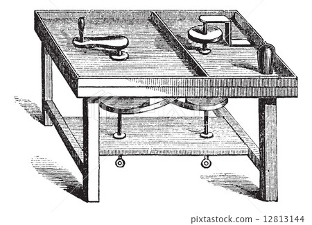 Lapidary Table vintage engraving Lapidary Table vintage engraving 12813144