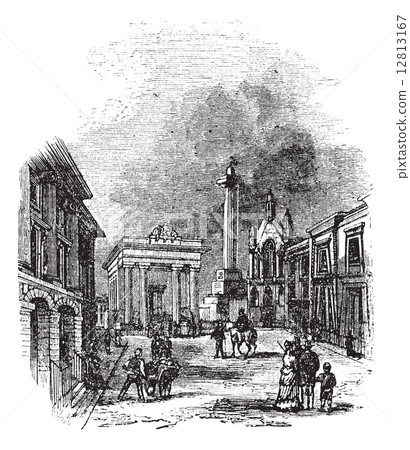 Devonport in Devon, England, United Kingdom, vintage engraving 12813167