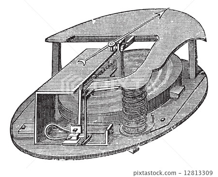 Aneroid Barometer vintage engraving 12813309
