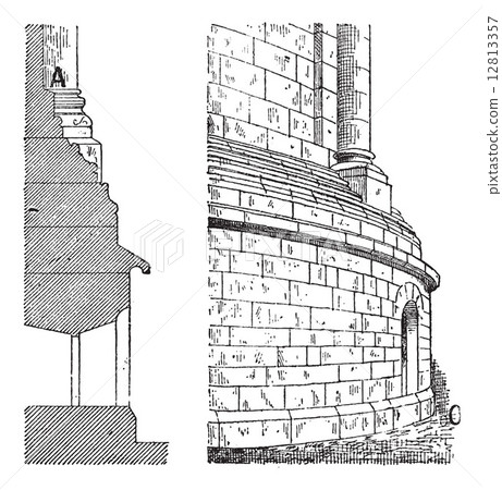 Eastern Apse of the Cathedral Spire, vintage engraving 12813357
