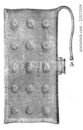 Hydrostatic rubber mattress, vintage engraving. 12813504