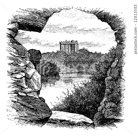 Blarney Castle, Blarney, Cork, Ireland, vintage engraving in 189 12813583
