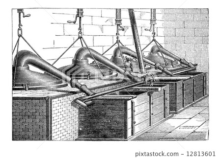 Production of Toluidine, vintage engraving 12813601