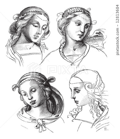 Pen drawings by Raphael, at the Academy of Fine Arts of Venice. 12813684