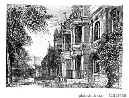 University of Bonn, Bonn, Germany vintage engraving. 12813686