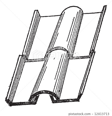 Imbrex and Tegula, vintage engraving Imbrex and Tegula, vintage engraving 12813713