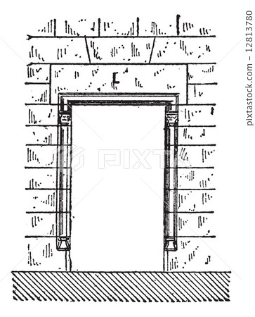 Lintel, vintage engraving 12813780
