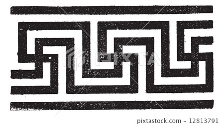 Meander, vintage engraving 12813791