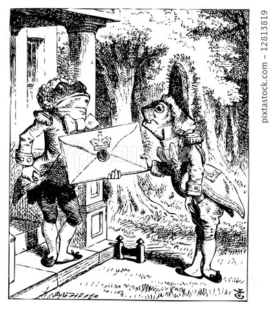 Servant Fish and Frogholding a royal letter Servant Fish and Frogholding a royal letter 12813819