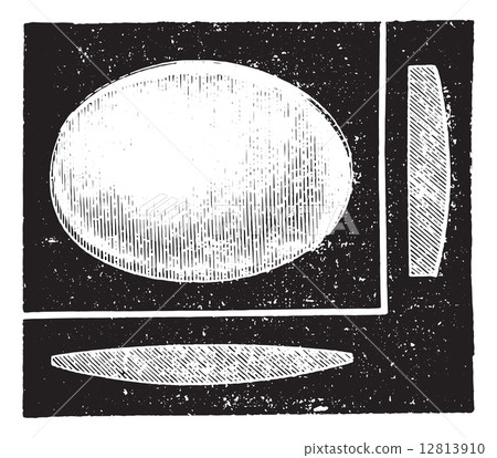 Cylindrical convex lens, vintage engraving. 12813910