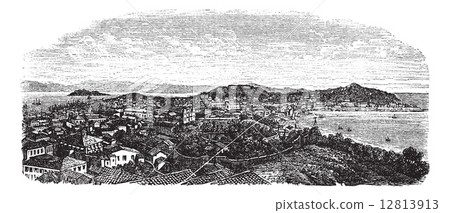 Macau or Macao vintage engraving 12813913