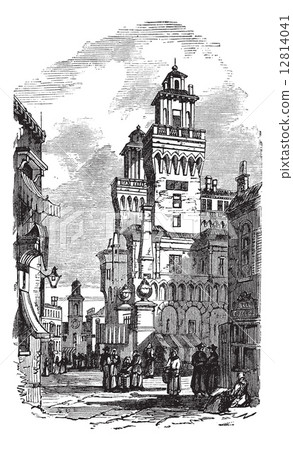 Castle Estense or Castle of Saint Michele in Ferrara, Italy, vin 12814041