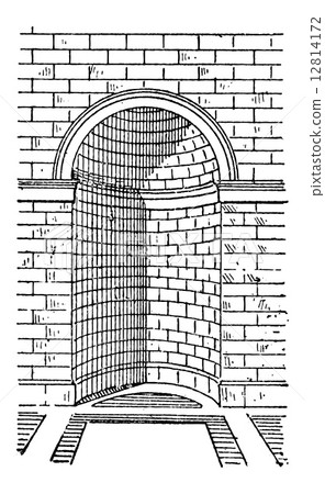 Stock Illustration: Roman Niche, vintage engraving