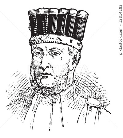 Edouard Adolphe Casimir Joseph Mortier, vintage engraving Edouard Adolphe Casimir Joseph Mortier, vintage engraving 12814182