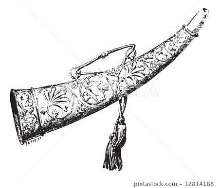 Olifant, vintage engraving. Olifant, vintage engraving. 12814188