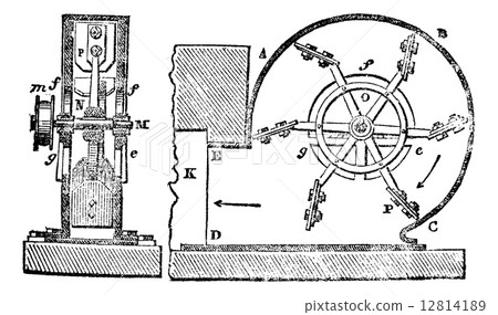 Ventilator, vintage engraving. 12814189