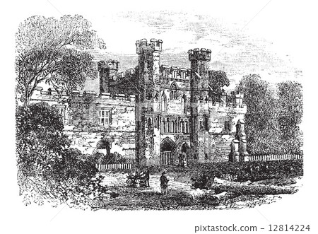 Battle Abbey, Hastings, East Sussex, England vintage engraving Battle Abbey, Hastings, East Sussex, England vintage engraving 12814224