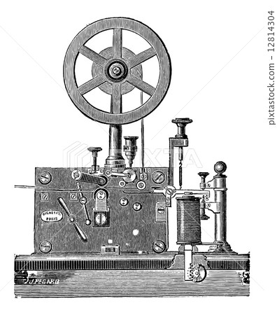 Printing Electrical Telegraph Receiver, vintage engraving 12814304