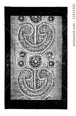 Mechanically-designed Embroidery, vintage engraving 12814383
