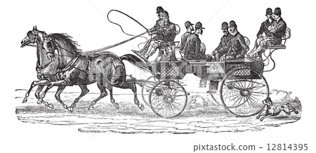 Shooting-brake vintage engraving 12814395