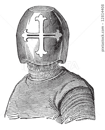 Hughes Helmet Viscount de Chalons vintage engraving Hughes Helmet Viscount de Chalons vintage engraving 12814408