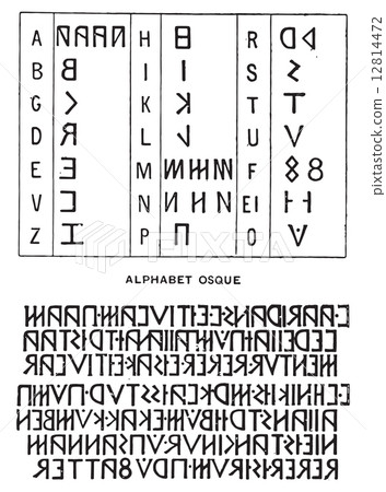 Oscan language, vintage engraving. - Stock Illustration [12814472] - PIXTA