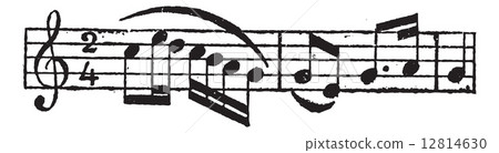 Musical Slur, vintage engraving Musical Slur, vintage engraving 12814630