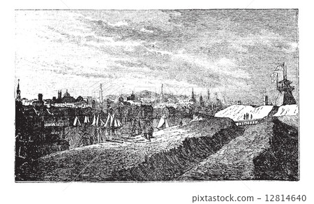 Baltimore, in Maryland, USA, during the 1890s, vintage engraving Baltimore, in Maryland, USA, during the 1890s, vintage engraving 12814640