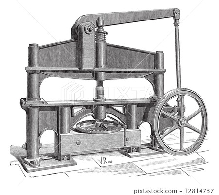 The Machine used to process leather vintage engraving 12814737