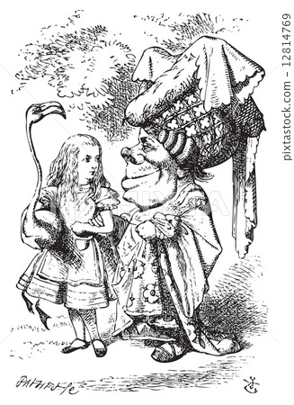 Alice (with flamingo) chat with the Duchess - Alice's Adventures Alice (with flamingo) chat with the Duchess - Alice's Adventures 12814769