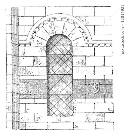 Apse of the Church in Franchesse in Auvergne, France, vintage en 12814925