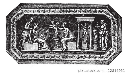Wedgwood cameo vintage engraving 12814931