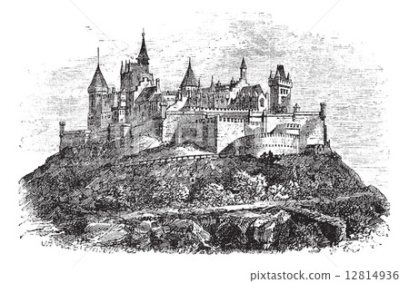 Hohenzollern Castle or Burg Hohenzollern in Stuttgart, Germany v 12814936