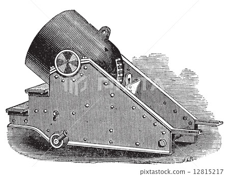 Mortar cannon vintage engraving. 12815217