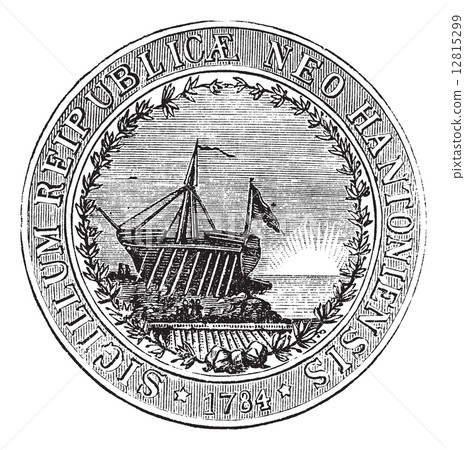 Seal of the State of New Hampshire, vintage engraved illustratio 12815299