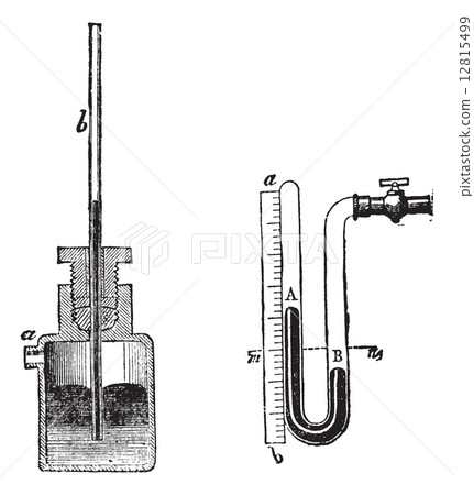 Manometer vintage engraving Manometer vintage engraving 12815499