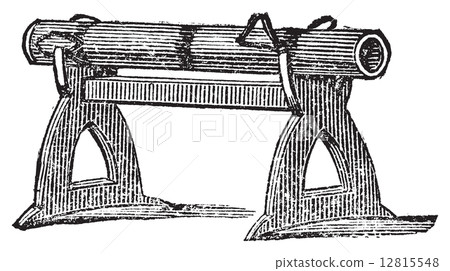 Engraving of a gun platform used at the Battle of Cressy in 1346 Engraving of a gun platform used at the Battle of Cressy in 1346 12815548