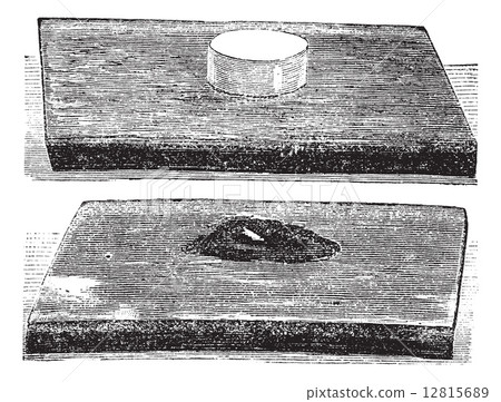The effect produced by explosion of gun-cotton vintage engraving 12815689