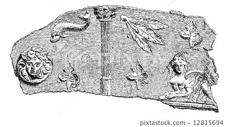 Fragment of a Sarcophagus found at the Necropolis of Hanaoueh ne 12815694