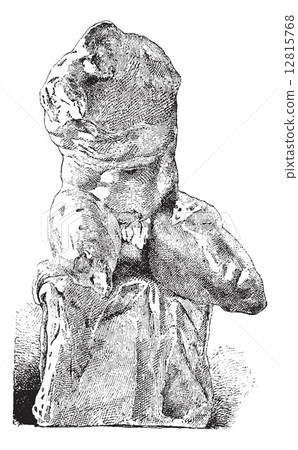Belvedere Torso, vintage engraving 12815768