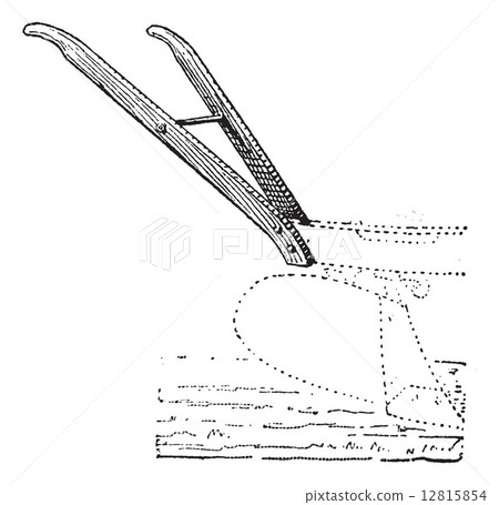 Handlebar, vintage engraving 12815854