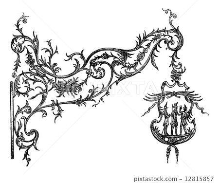 Wrought iron signs, a Temesvar. Drawing Garnier, after the album 12815857