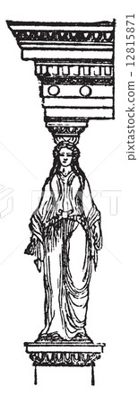 Cariatide or Kariatid, Greece vintage engraving Cariatide or Kariatid, Greece vintage engraving 12815871