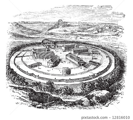 Dartmoor Prison in England, United Kingdom, vintage engraving Dartmoor Prison in England, United Kingdom, vintage engraving 12816010