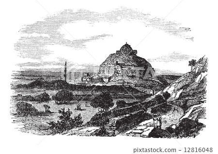 Daulatabad Fort in Maharashtra, India, vintage engraving Daulatabad Fort in Maharashtra, India, vintage engraving 12816048