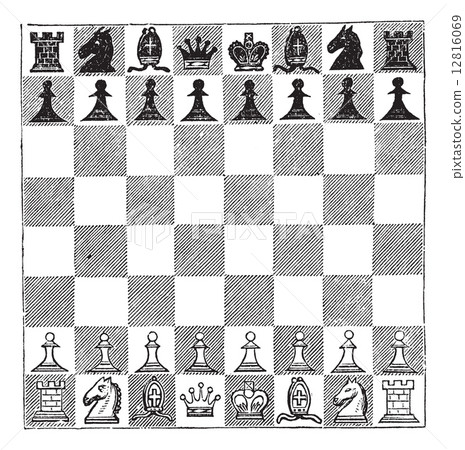 Chess, vintage engraving 12816069