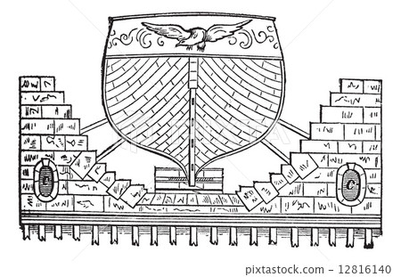 Floating Basin vintage engraving Floating Basin vintage engraving 12816140
