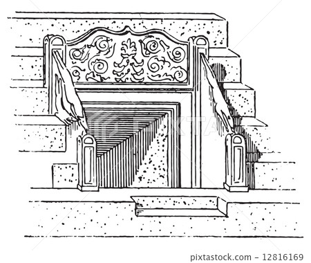 Vomitory of the Coliseum, vintage engraving. 12816169
